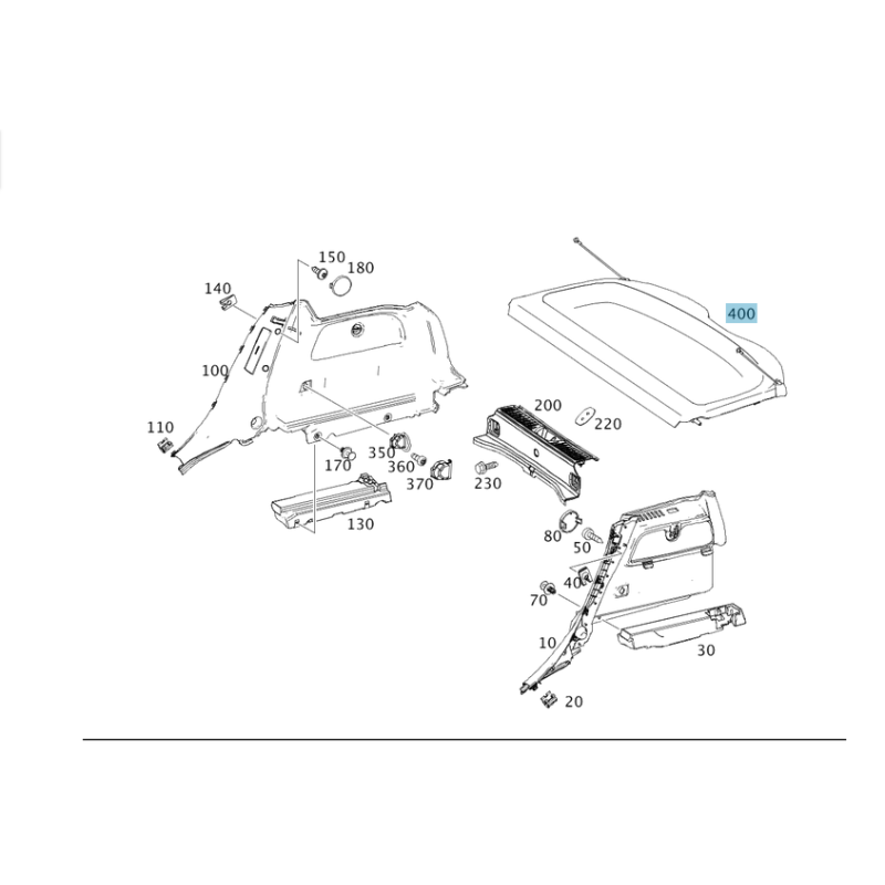Aftermarket Rear Parcel Shelf for Mercedes-Benz A-Class W176 (2012-2018) | OEM A1766900149