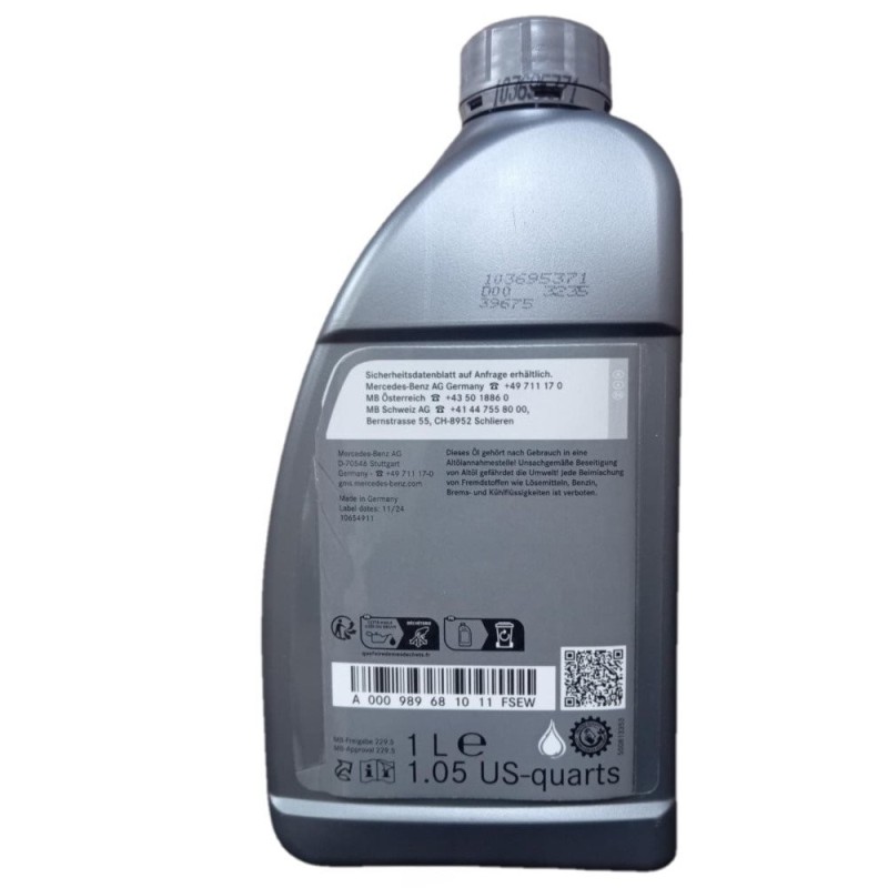 Genuine Mercedes-Benz Engine Oil 5W-40 MB 229.5 (1L) - A000989680811
