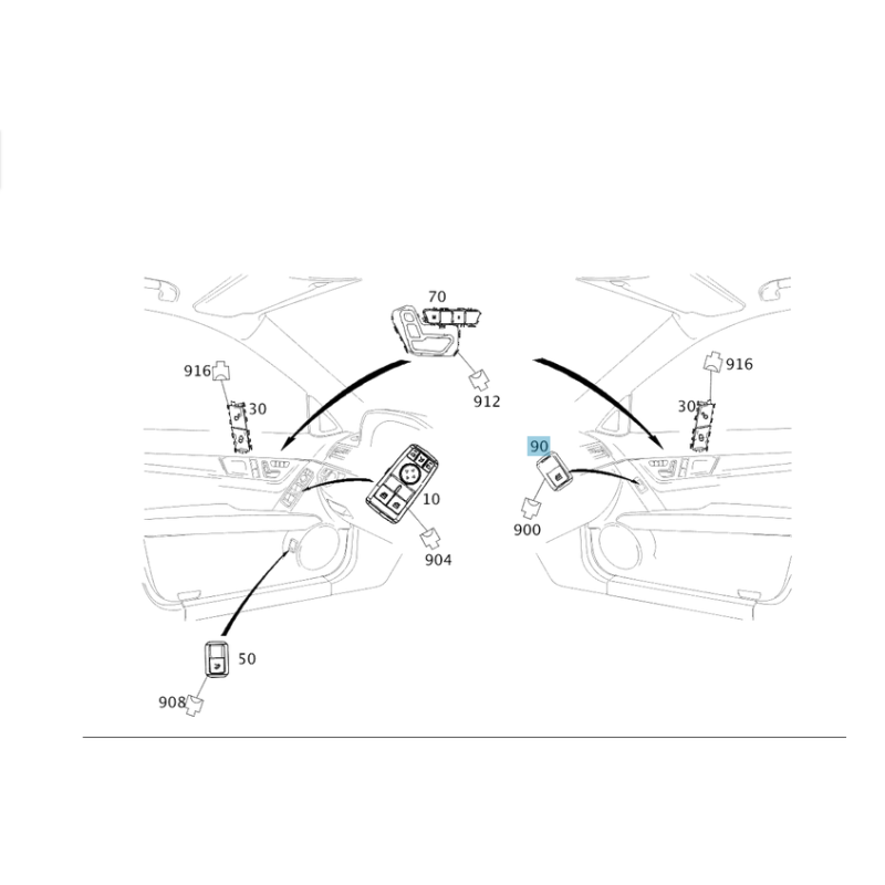 Mercedes Window Switch A2049058102 Aftermarket | youparts.gr