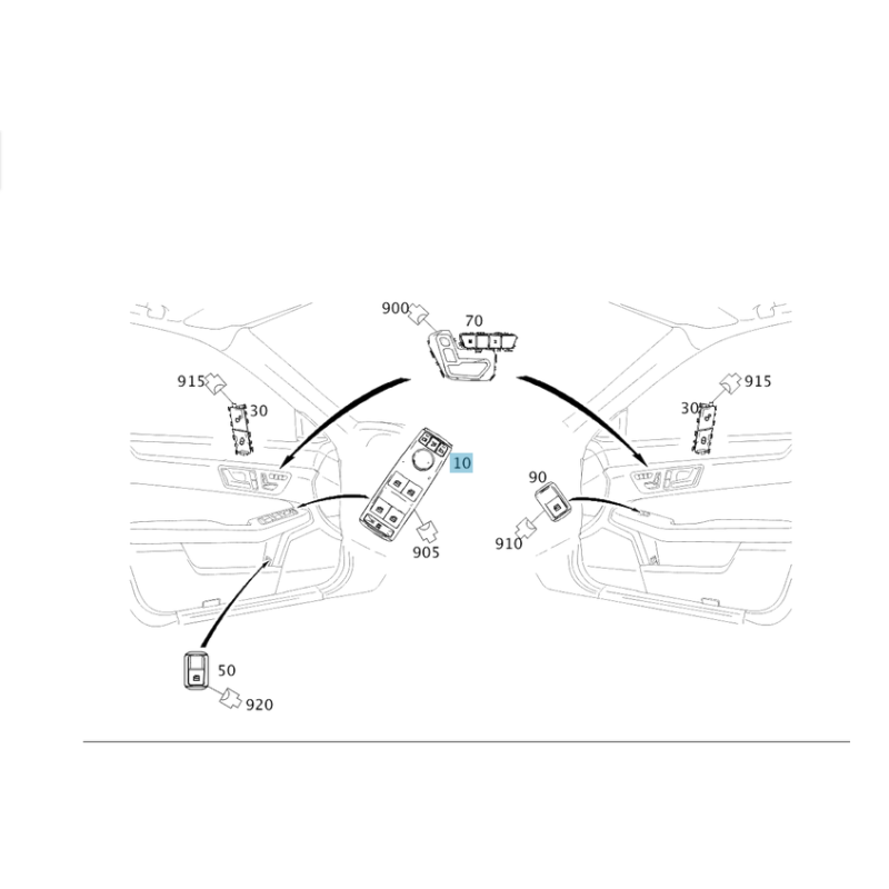 Διακόπτης Παραθύρων Mercedes C-Class E-Class W204 W212 | Aftermarket Ανταλλακτικό