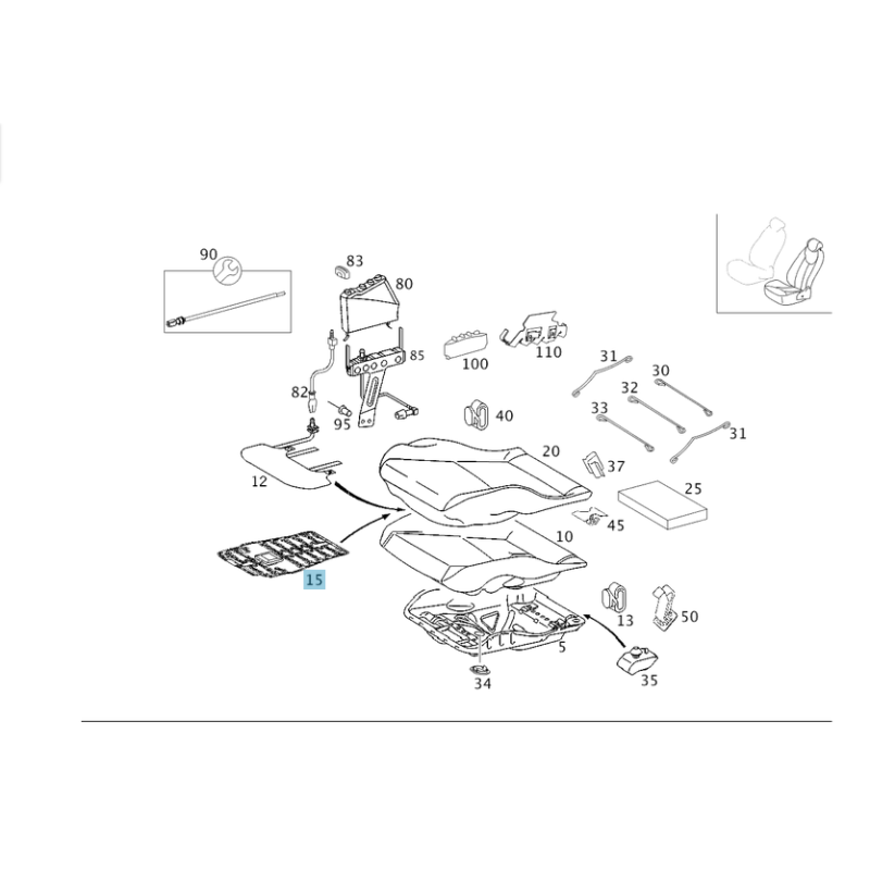 Αισθητήρας Καθίσματος Mercedes W203 A2038701351