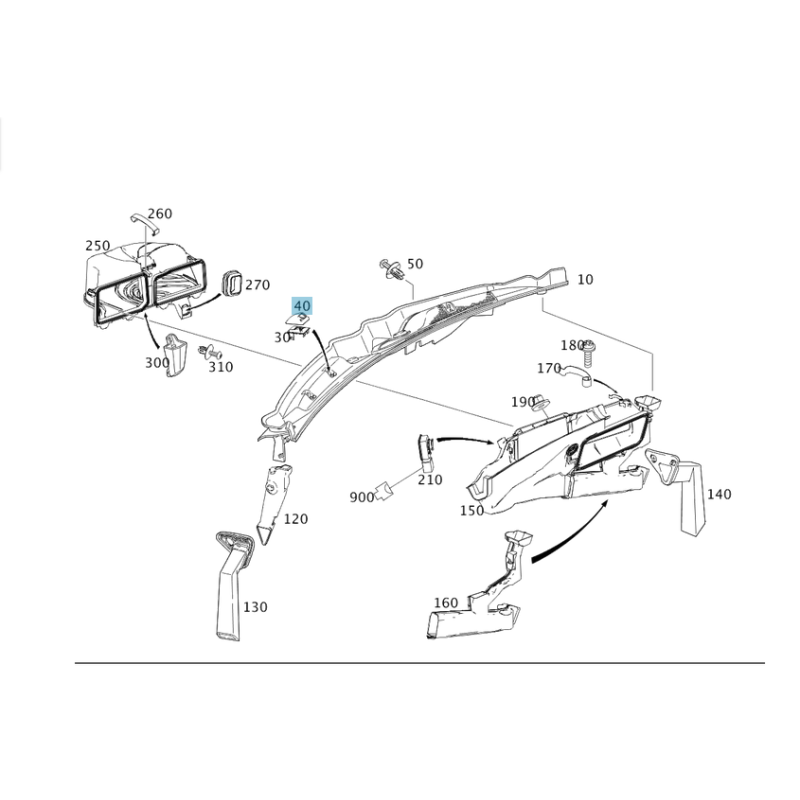 Original Mercedes-Benz Windscreen Spray Nozzle Shroud / Protective Cap (Part No. A2048320603)