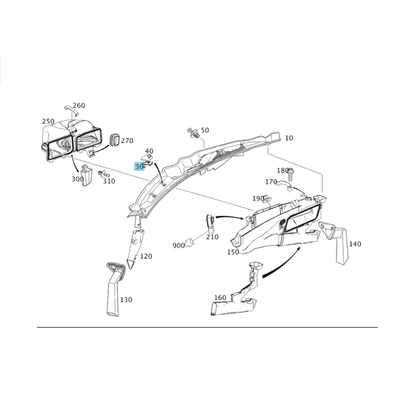 Βάση για Πιτσιλήθρες Παρμπρίζ Mercedes W204 | A2048320714