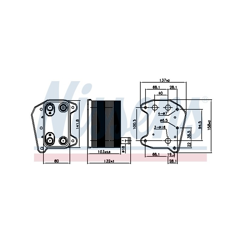 Nissens 90974 Engine Oil Cooler | Mercedes W210 ML W163