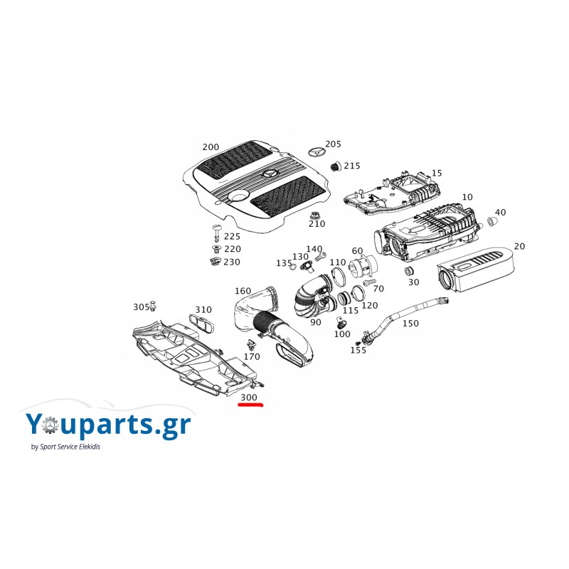 Κάλυμμα εισαγωγής αέρα Mercedes-Benz A2125000555 E-CLASS W212