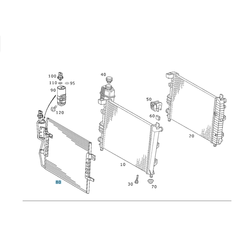 Mercedes-Benz A-Class W168 98-04 & & Vaneo W414 02-05 A/C Condenser (With Dryer)Geo Tech Air Conditioning Radiator Condenser – F