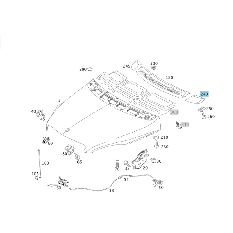 Κάλυμμα Αποστράγγισης Νερού Αριστερό Mercedes W245 A1698300375