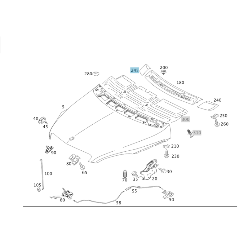 Κάλυμμα Αποστράγγισης Νερού Δεξί Mercedes W245 A1698300275