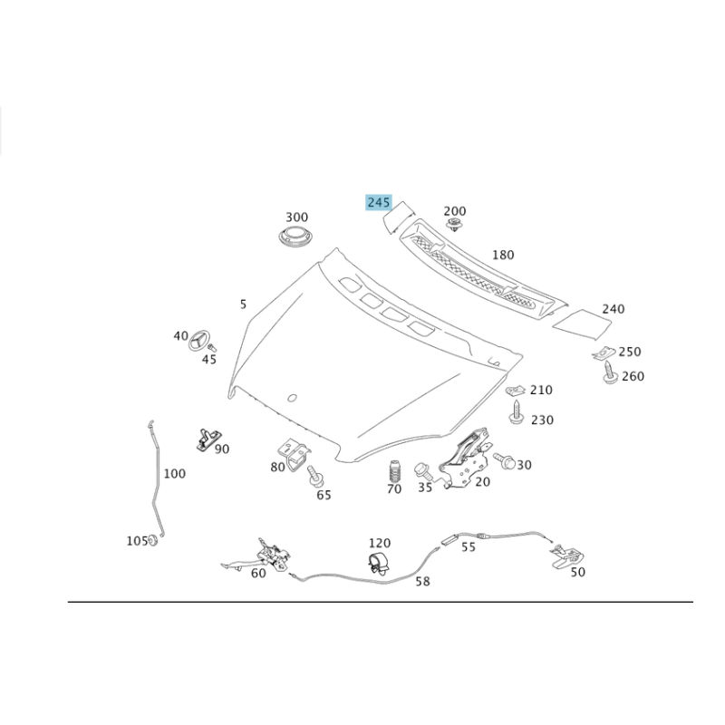 Genuine Right Windshield Water Drain Cover Mercedes W169 A1698300075
