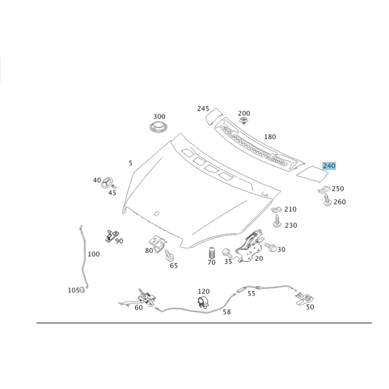 Κάλυμμα Υδρορροής Καπό Αριστερό Mercedes W169 W245 A1698300175 | [youparts.gr]