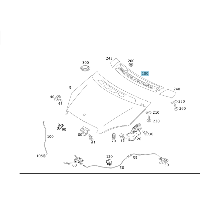 Πλαστικό Κάλυμμα Νεροχύτη Καπό Mercedes W169 W245 A1698360018 | [youparts.gr]