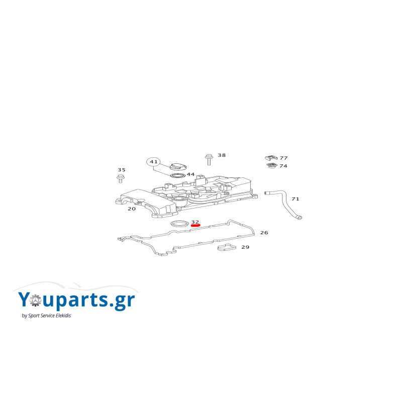 Oil filler cap seal A2710160721