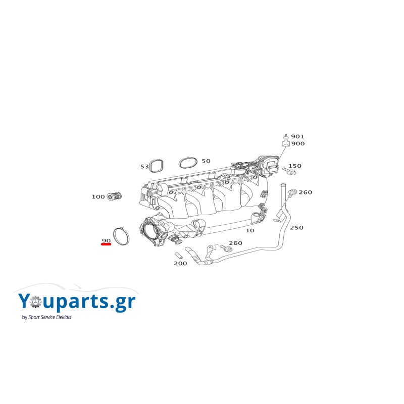Intake manifold gasket Mercedes-benz  A2711411080 C-CLASS W203,W204/ CLK W209/ E-CLASS W211,W212/ SLK R171/ SPRINTER 906