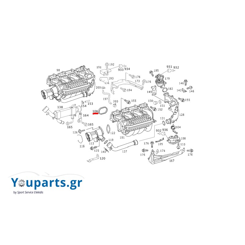 Φλάντζα πολλαπλής εισαγωγής Mercedes-benz A6110940080