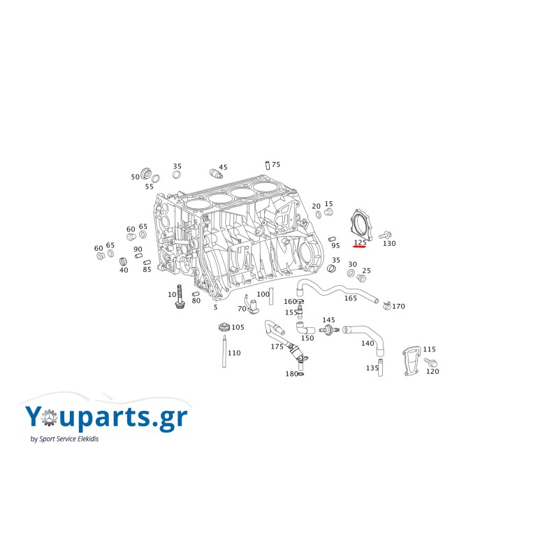 Τσιμούχα στροφάλου πίσω M271 γνήσια Mercedes-Benz A2710140004