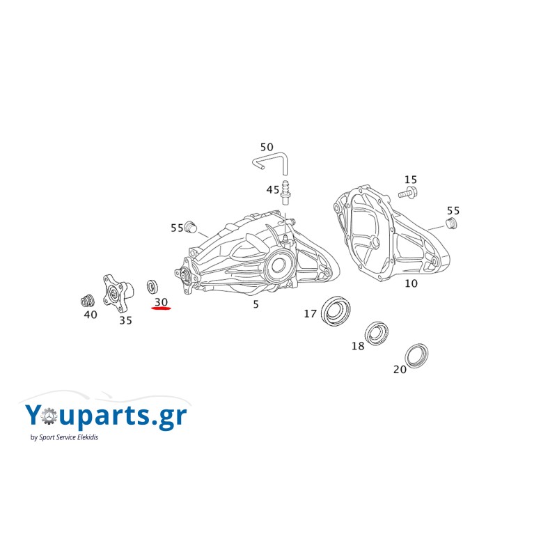 Τσιμούχα διαφορικού γνήσια Mercedes-Benz A0239975847