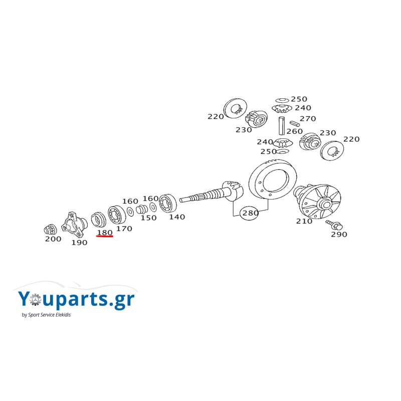 Τσιμούχα διαφορικού γνήσια Mercedes-Benz A0259970047